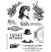 Tim Holtz Cling Stamps 7X8.5 - Ladies &amp; Gentlemen CMS268