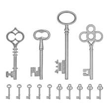 Tim Holtz Idea-Ology Metal Adornments - Silver Keys