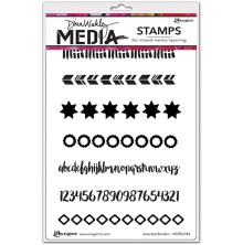 Dina Wakley MEdia Cling Stamps 6X9 - Assorted Borders