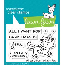 Lawn Fawn Clear Stamps 2X3 - Winter Unicorn LF1218