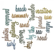 Tim Holtz Sizzix Thinlits Die Set 18/Pkg - Vacation Words Script