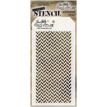 Tim Holtz Layered Stencil 4.125X8.5 - Herringbone THS057