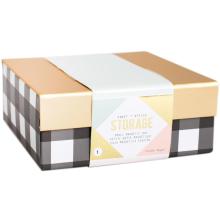 Crate Paper Desktop Storage Magnetic Box - Small Black/White