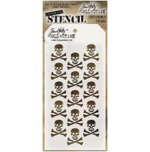 Tim Holtz Layered Stencil 4.125X8.5 - Crossbones THS064