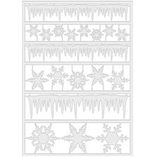 Tim Holtz Idea-Ology Adhesive Alpha Parts 19/Pkg - Borders &amp; Snowflakes UTGENDE