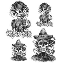 Tim Holtz Cling Stamps 7X8.5 - Day Of The Dead 1 CMS277