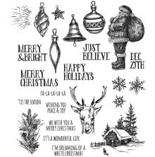 Tim Holtz Cling Stamps 7X8.5 - Holiday Drawings CMS284