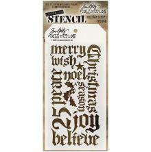 Tim Holtz Layered Stencil 4.125X8.5 - Holiday Script THS066