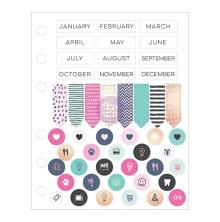 Prima My Prima Planner Cardstock Stickers 2/Pkg - Months, Arrows, Icons UTGENDE