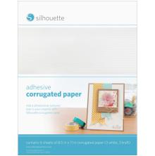 Silhouette Adhesive Back Corrugated Paper 8.5X11 6/Pkg - White &amp; Kraft