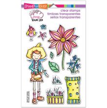 Stampendous Pink Your Life Perfectly Clear Stamps 4X6 - Whisper Garden UTGENDE