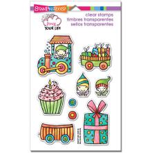 Stampendous Pink Your Life Perfectly Clear Stamps 7.25X4.6 - Whisper Happy Wagon