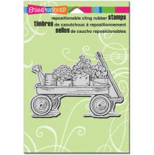 Stampendous Cling Stamp 6.5X4.5 - Garden Wagon UTGENDE