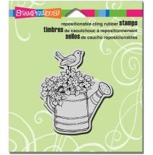 Stampendous Cling Stamp 4.75X4.5 - Watering Can Bird UTGENDE