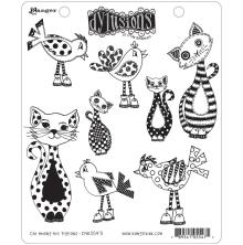 Dylusions Cling Stamps 8.5X7 - Cat Among Pigeons