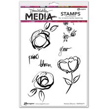 Dina Wakley MEdia Cling Stamps 6X9 - Abstract Blooms