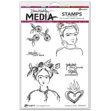 Dina Wakley MEdia Cling Stamps 6X9 - Homage To Frida