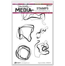 Dina Wakley MEdia Cling Stamps 6X9 - Organic Scribbles