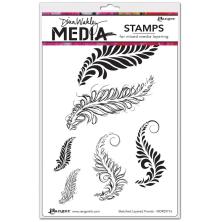 Dina Wakley MEdia Cling Stamps 6X9 - Sketched Layered Fronds