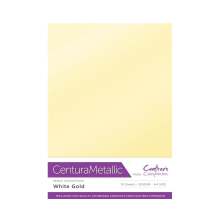 Crafters Companion Centura Metallic Card Pack A4 10/Pkg - White Gold