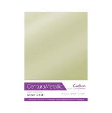 Crafters Companion Centura Metallic Card Pack A4 10/Pkg - Green Gold