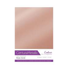 Crafters Companion Centura Metallic Card Pack A4 10/Pkg - Rose Gold