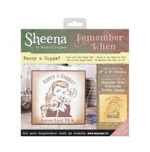 Sheena Douglass Remember When 8X8 Stencil - Fancy A Cuppa UTGENDE