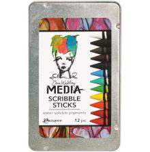 Dina Wakley MEdia Scribble Sticks 12/Pkg - Set 1