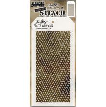 Tim Holtz Layered Stencil 4.125X8.5 - Woven THS082