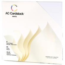 American Crafts Textured Cardstock Pack 12X12 60/Pkg - White