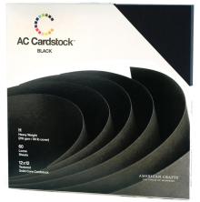 American Crafts Textured Cardstock Pack 12X12 60/Pkg - Black