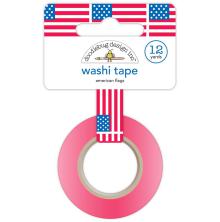 Doodlebug Washi Tape 15mmX12yd - American Flags UTGENDE