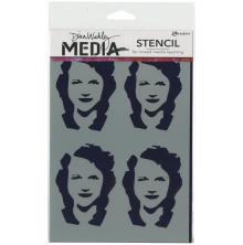 Dina Wakley MEdia Stencils 9X6 - Four Women