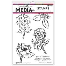 Dina Wakley MEdia Cling Stamps 6X9 - Scribbly Flowers