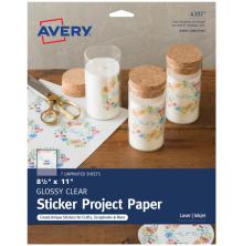 Avery Full-Sheet Sticker Project Paper 8.5X11 - Clear