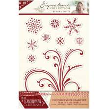 Sara Signature Collection Scandinavian Christmas A6 Clear Stamp -Flakes and Swir