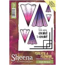 Sheena Douglass Create a Flower A6 Rubber Stamp - Fan Petals UTGÅENDE