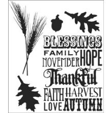 Tim Holtz Cling Stamps 7X8.5 - Thankful Silhouettes CMS116