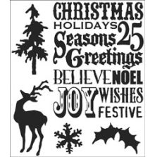 Tim Holtz Cling Stamps 7X8.5 - Seasons Silhouettes CMS117