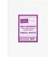 Crafters Companion Centura Pearl A4 Card Pack 20/Pkg - Fresh White Self Adhesive