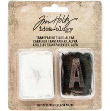 Tim Holtz Idea-0logy Transparent Alpha Tiles 96/Pkg - Letters, Numbers &amp; Symbols