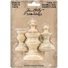 Tim Holtz Idea-0logy Wooden Vignette Finial Set 4/Pkg - Unfinished