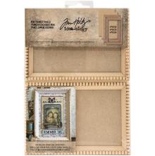 Tim Holtz Idea-0logy Mini Wooden Framed Panels 4/Pkg - Natural