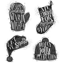 Tim Holtz Cling Stamps 7X8.5 - Carved Christmas 1 CMS313