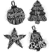 Tim Holtz Cling Stamps 7X8.5 - Carved Christmas 2 CMS314