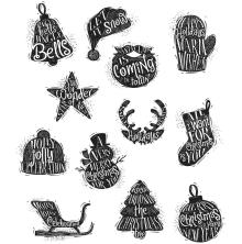 Tim Holtz Cling Stamps 7X8.5 - Mini Carved Christmas CMS316