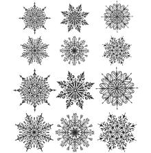 Tim Holtz Cling Stamps 7X8.5 - Mini Swirley Snowflakes CMS320