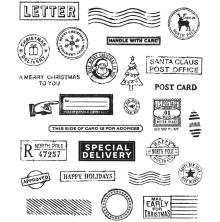 Tim Holtz Cling Stamps 7X8.5 - Holiday Postmarks CMS323