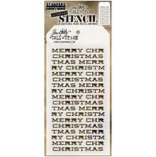 Tim Holtz Layered Stencil 4.125X8.5 - Merry Christmas THS098