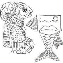 Dylusions Cling Stamps 8.5X7 - Fish Face